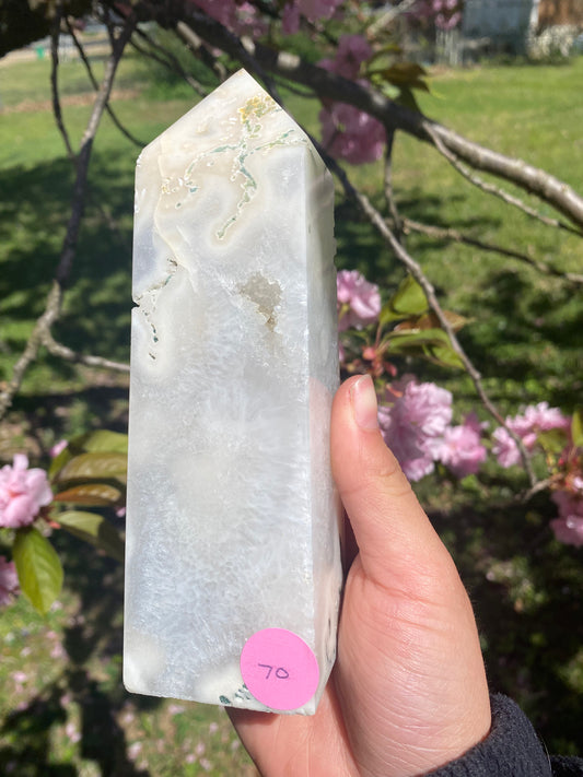 Moss agate tower
