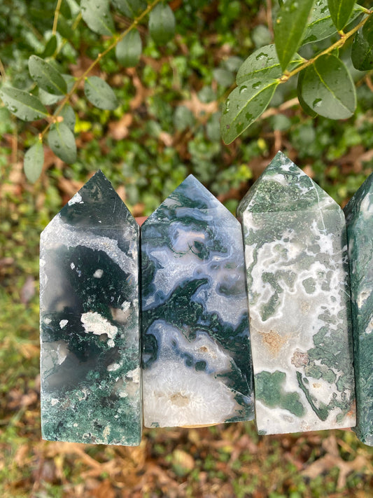 Moss agate tower